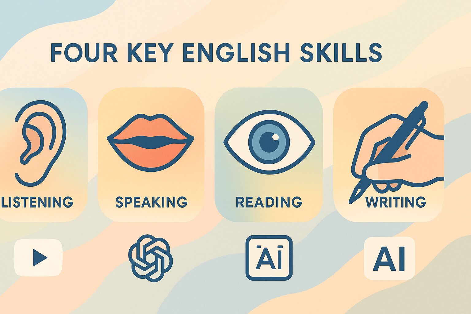 [Four English Skills] Balanced Growth in Listening, Speaking, Reading, and Writing for Beginners
